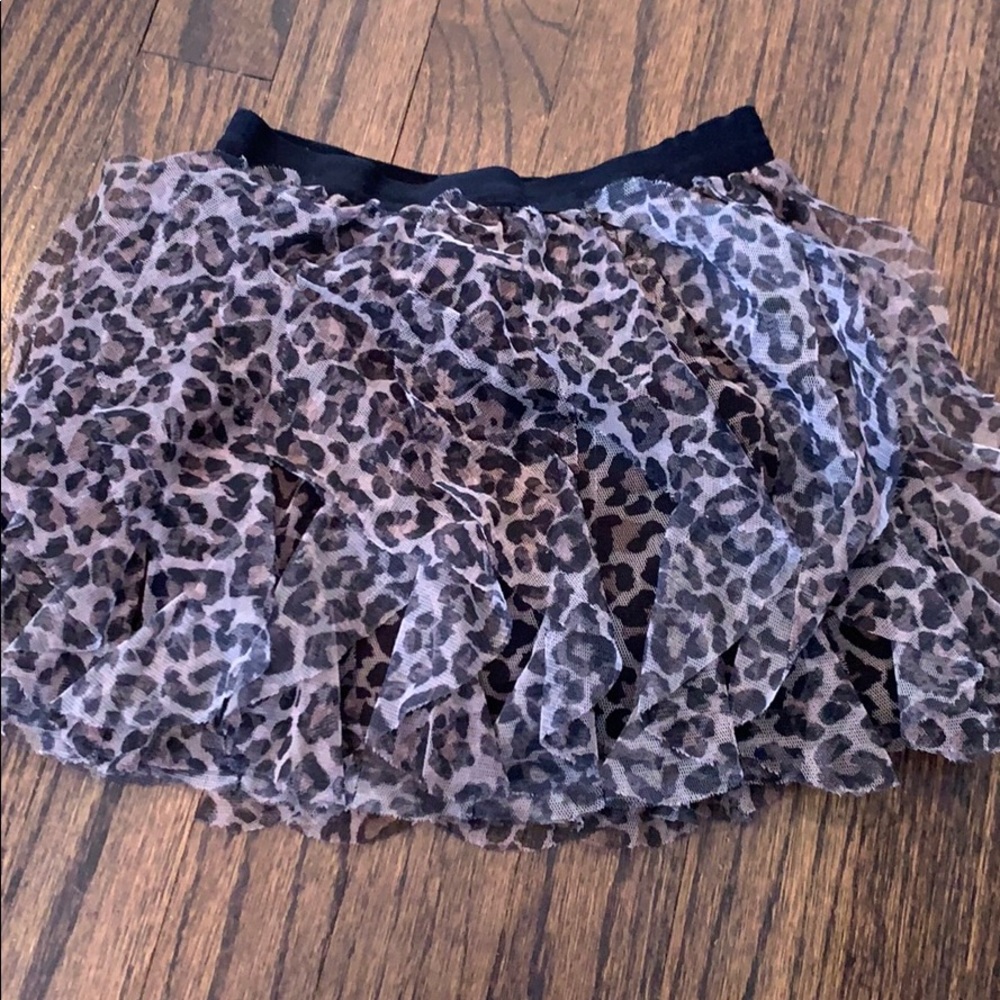 4t cheetah print ruffled skirt